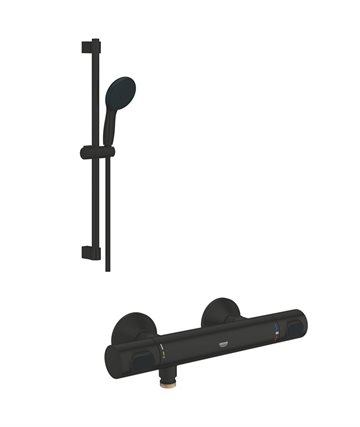 GROHE termostat brusersystem komplet i mat sort